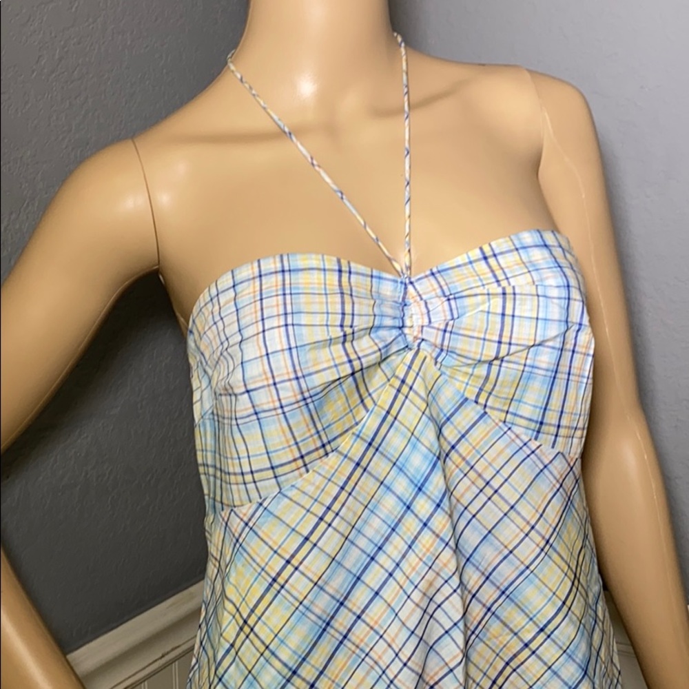 Loft Plaid Halter Dress size 10 - Picture 2 of 10